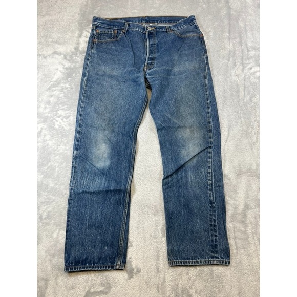 Levi's Other - Levi's 501 XX Jeans Mens 38x33 Straight Shrink to Fit Button Fly Y2K Whiskers